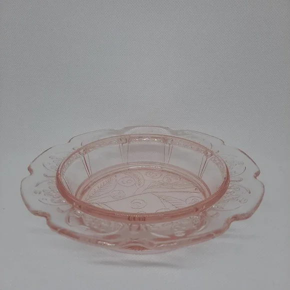 Antique Depression Glass Jeanette Cherries Bowl, Pink - Picture 1 of 9